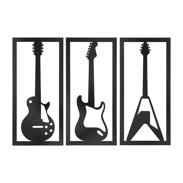 Guitarras Lespaul - Flying V - Estratocaster. Mdf Negro 3mm.