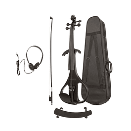Violin Eléctrico 4/4 Negro con Case y Audífonos