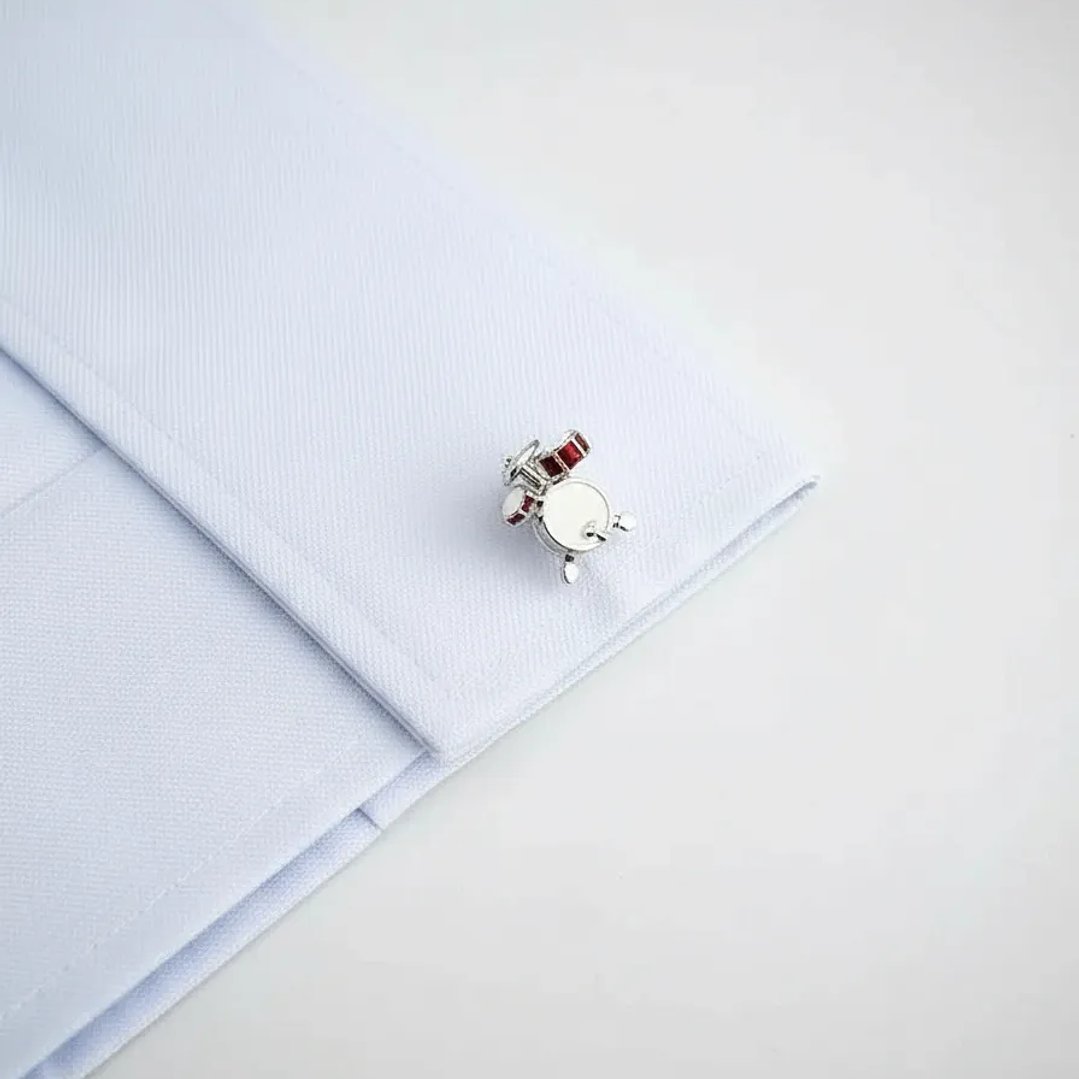 Colleras Gemelos Decomusic Modelo Batería Para Hombre 5