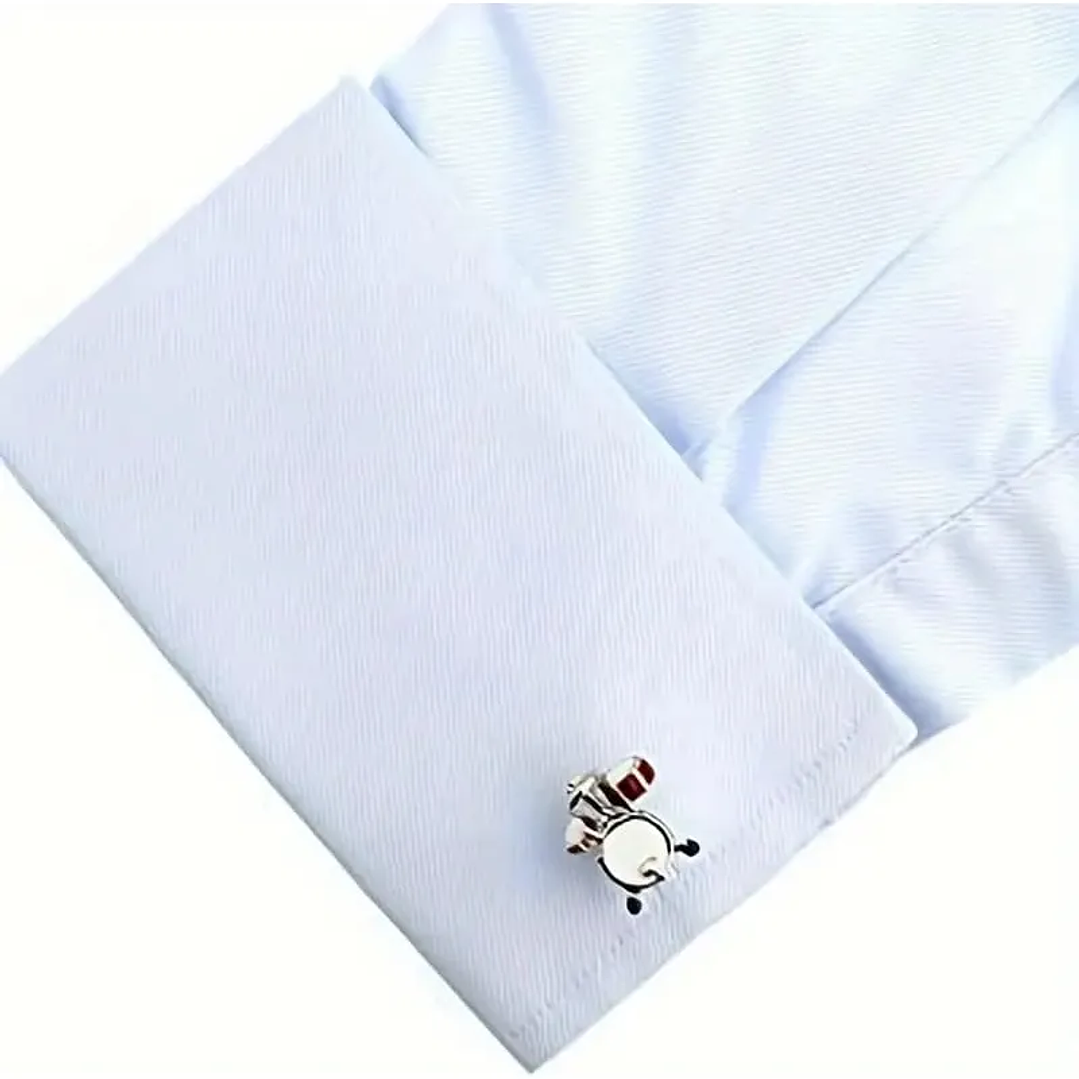 Colleras Gemelos Decomusic Modelo Batería Para Hombre 6