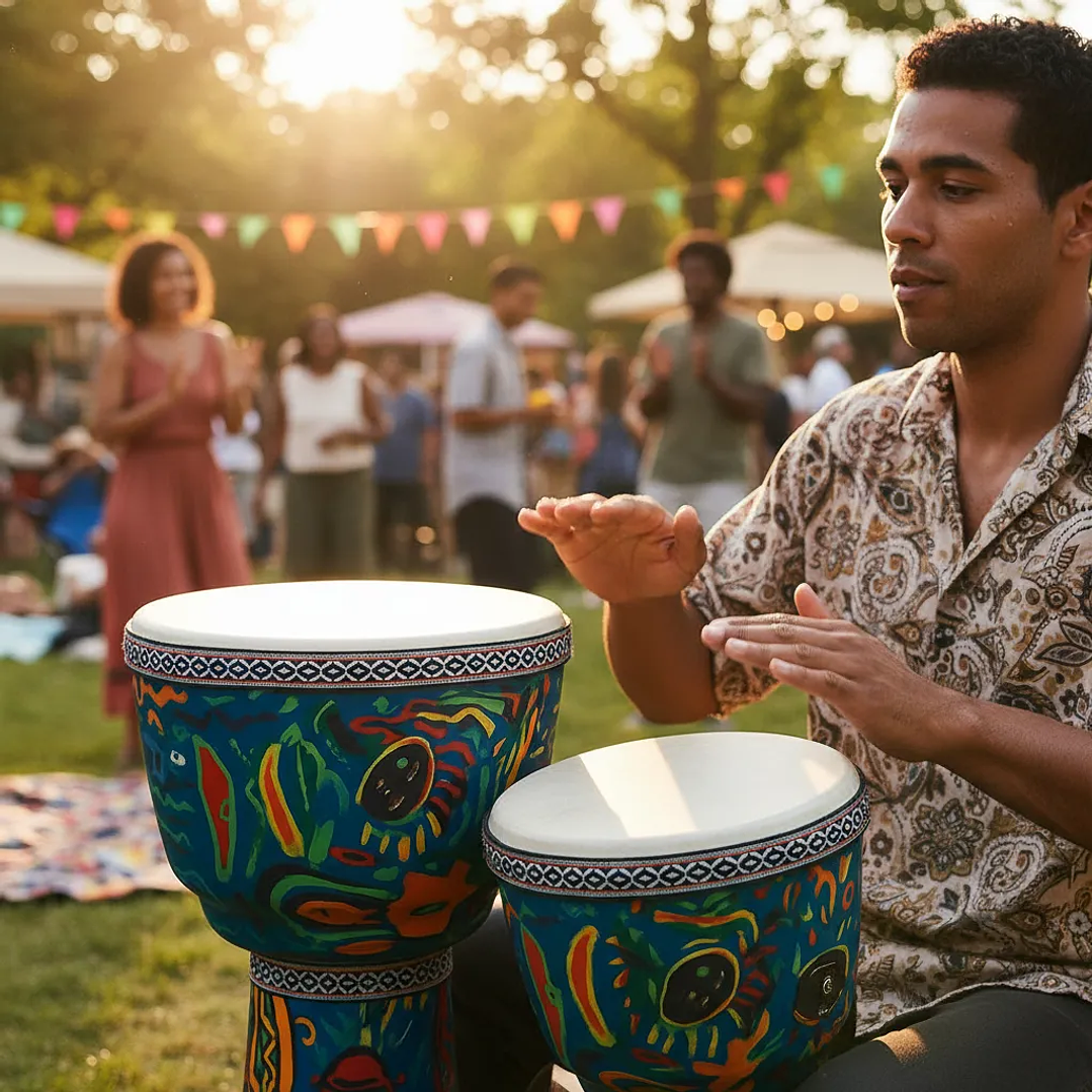 Pack 2 Djembes 8 Y 10 Epic Azul 7