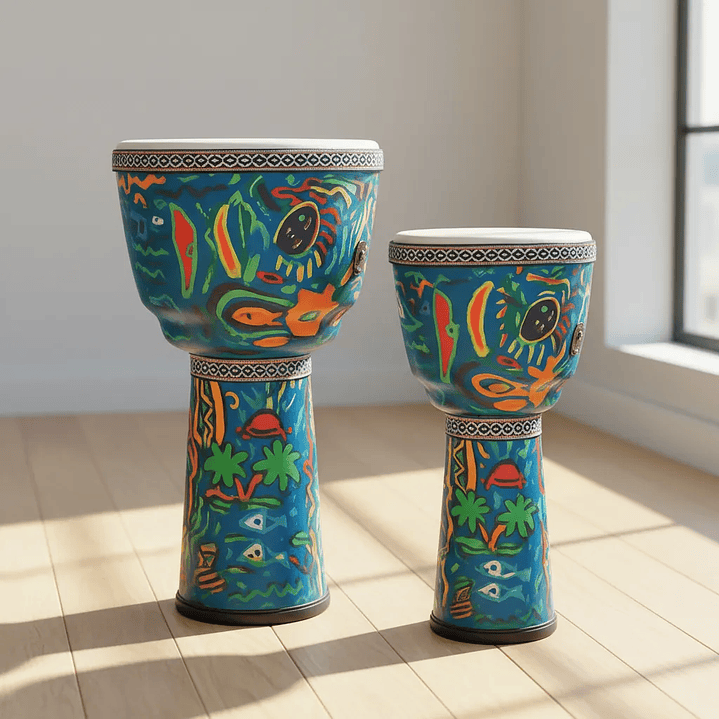 Pack 2 Djembes 8 Y 10 Epic Azul 10