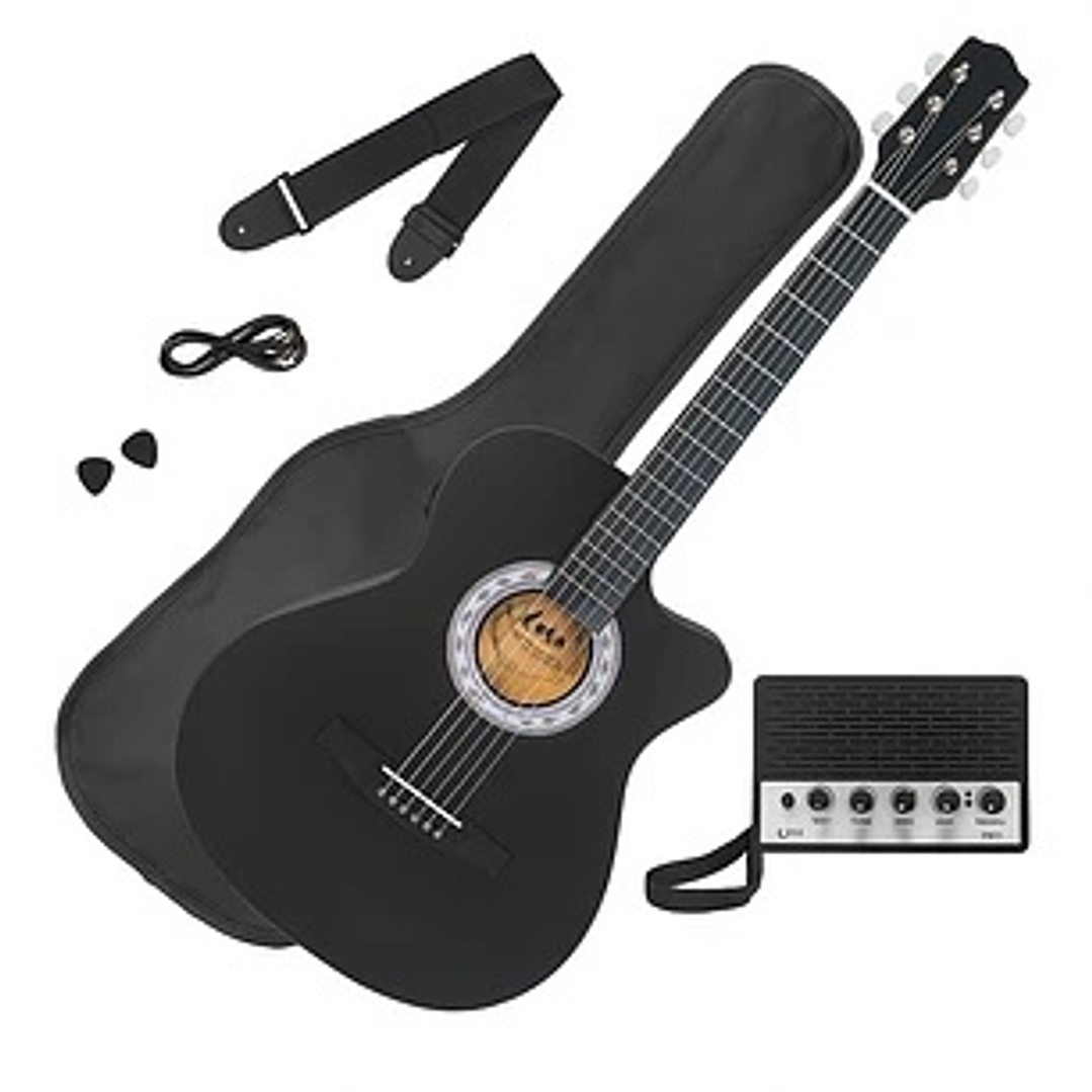 Pack Guitarra Electroacústica Principiante Negra 1