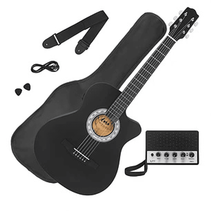 Pack Guitarra Electroacústica Principiante Negra 1