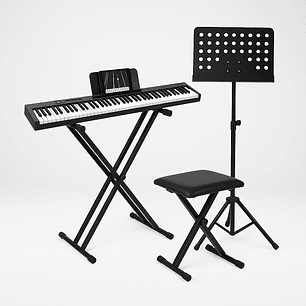 Set Teclado Órgano Plegable 88 notas + Atril+ Sillín+ Director