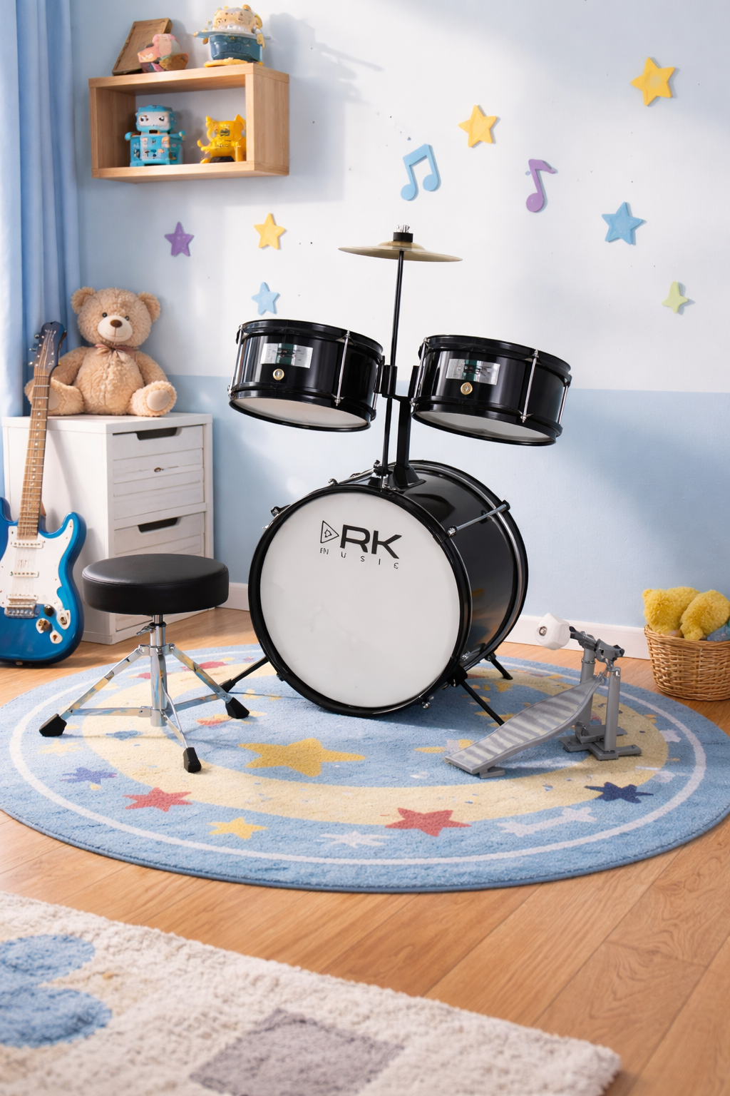 Bateria Para Niño Negra