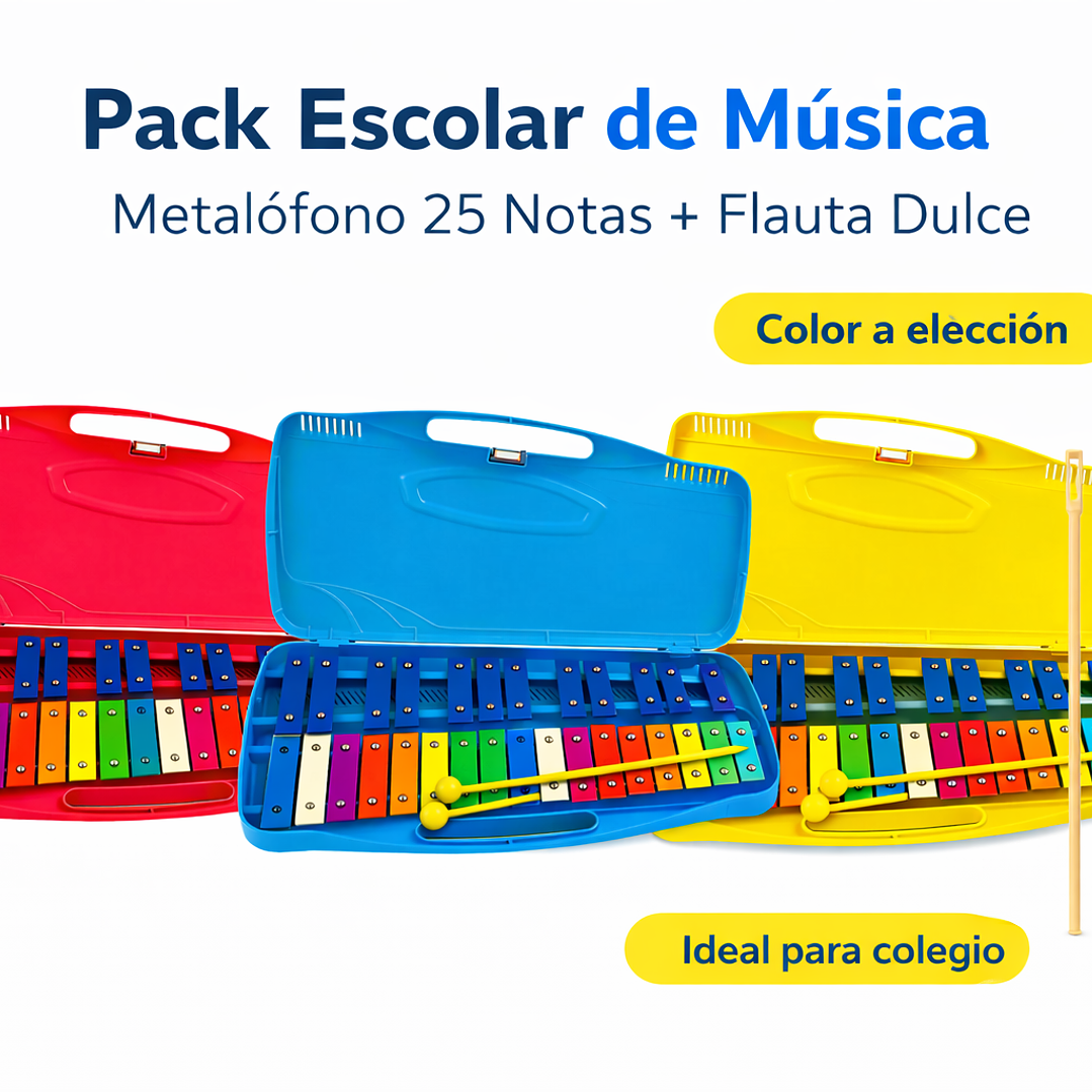 Pack Escolar de Música Metalófono 25 Notas + Flauta Dulce 1