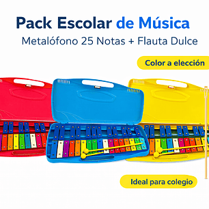 Pack Escolar de Música Metalófono 25 Notas + Flauta Dulce