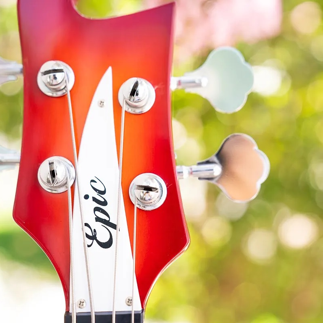 Bajo Eléctrico 4 Cuerdas EPIC RB Tipo Rickenbacker Rojo 3