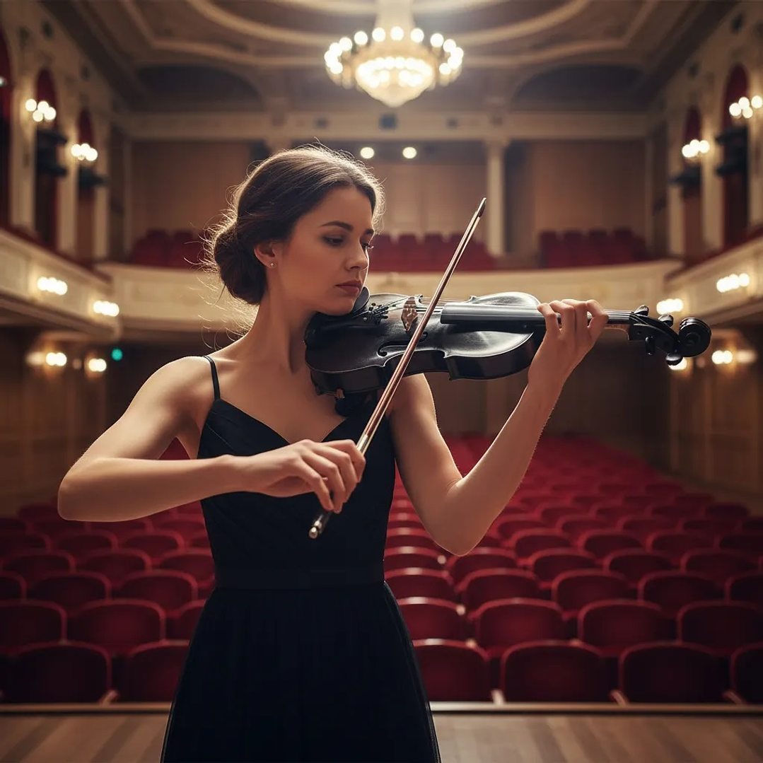 Violín 4/4 Negro para Principiantes con Estuche y Accesorios 6