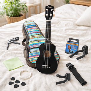 Pack Ukelele Soprano Epic – Kit Completo con Bolso y Accesorios