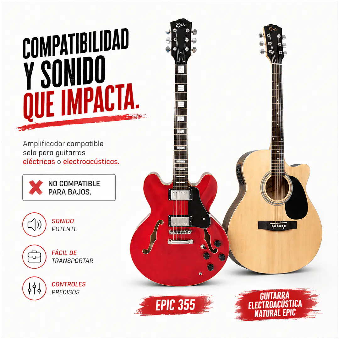 Amplificador Guitarra Eléctrica Bluetooth Epic 5