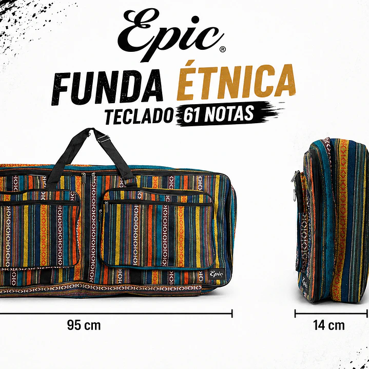 Funda para Teclado 61 Teclas Acolchada Multicolor – Bolso de Transporte 5