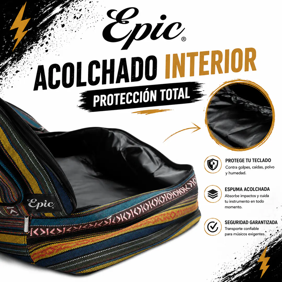 Funda para Teclado 61 Teclas Acolchada Multicolor – Bolso de Transporte 7