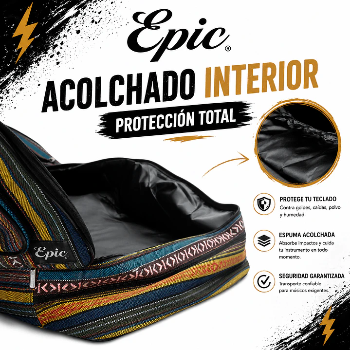Funda para Teclado 61 Teclas Acolchada Multicolor – Bolso de Transporte 7