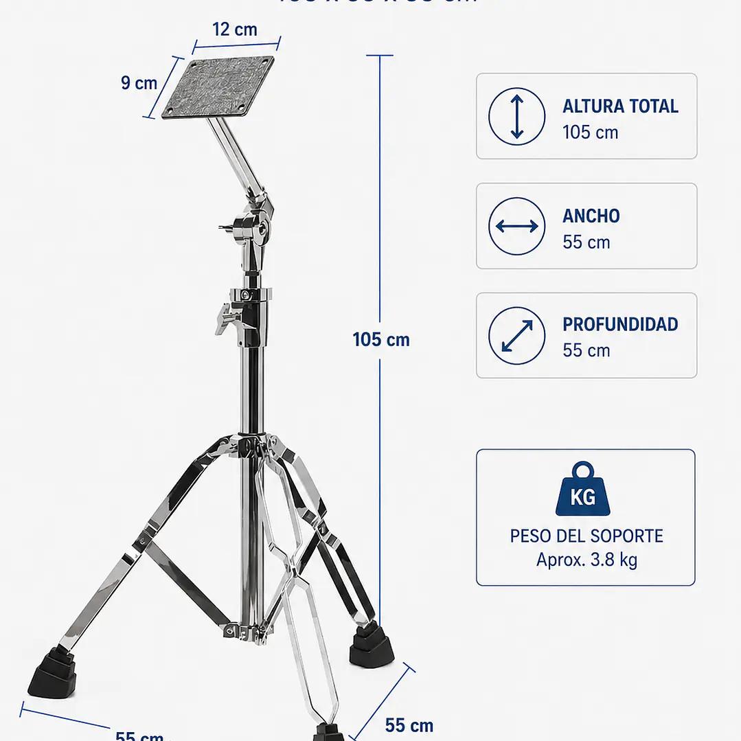Atril para Pad de Percusión Roland – Soporte Ajustable para Pad Electrónico 3