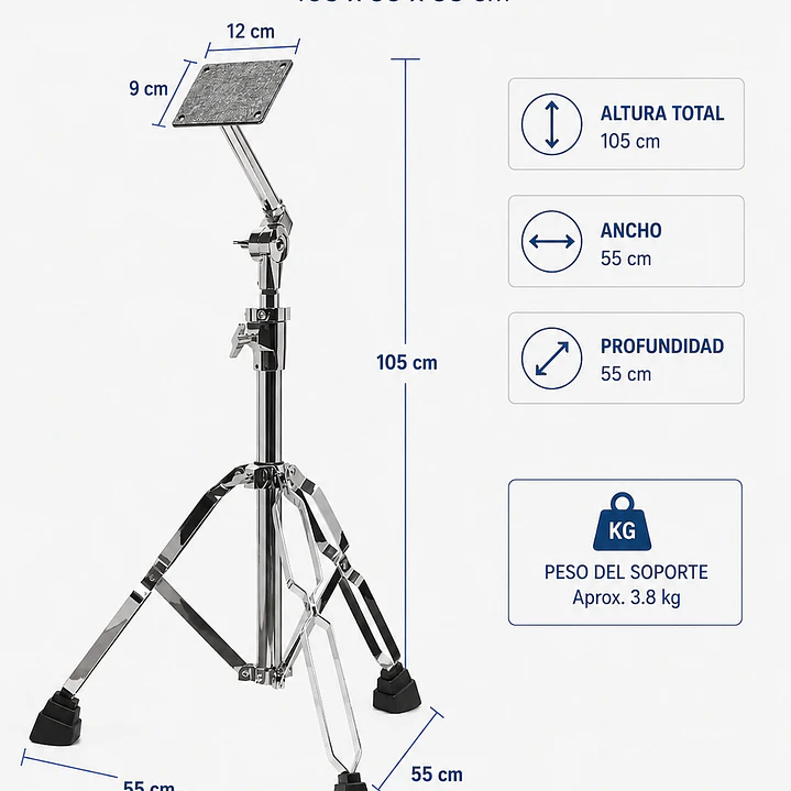 Atril para Pad de Percusión Roland – Soporte Ajustable para Pad Electrónico 3
