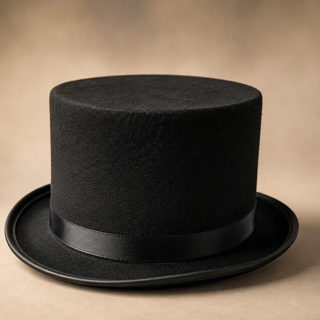 Sombrero De Tela Copa Alta Negro Decomusic 1