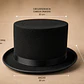 Sombrero De Tela Copa Alta Negro Decomusic - Miniatura 2