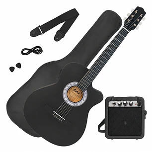 Pack Guitarra Electroacústica Principiante Negra