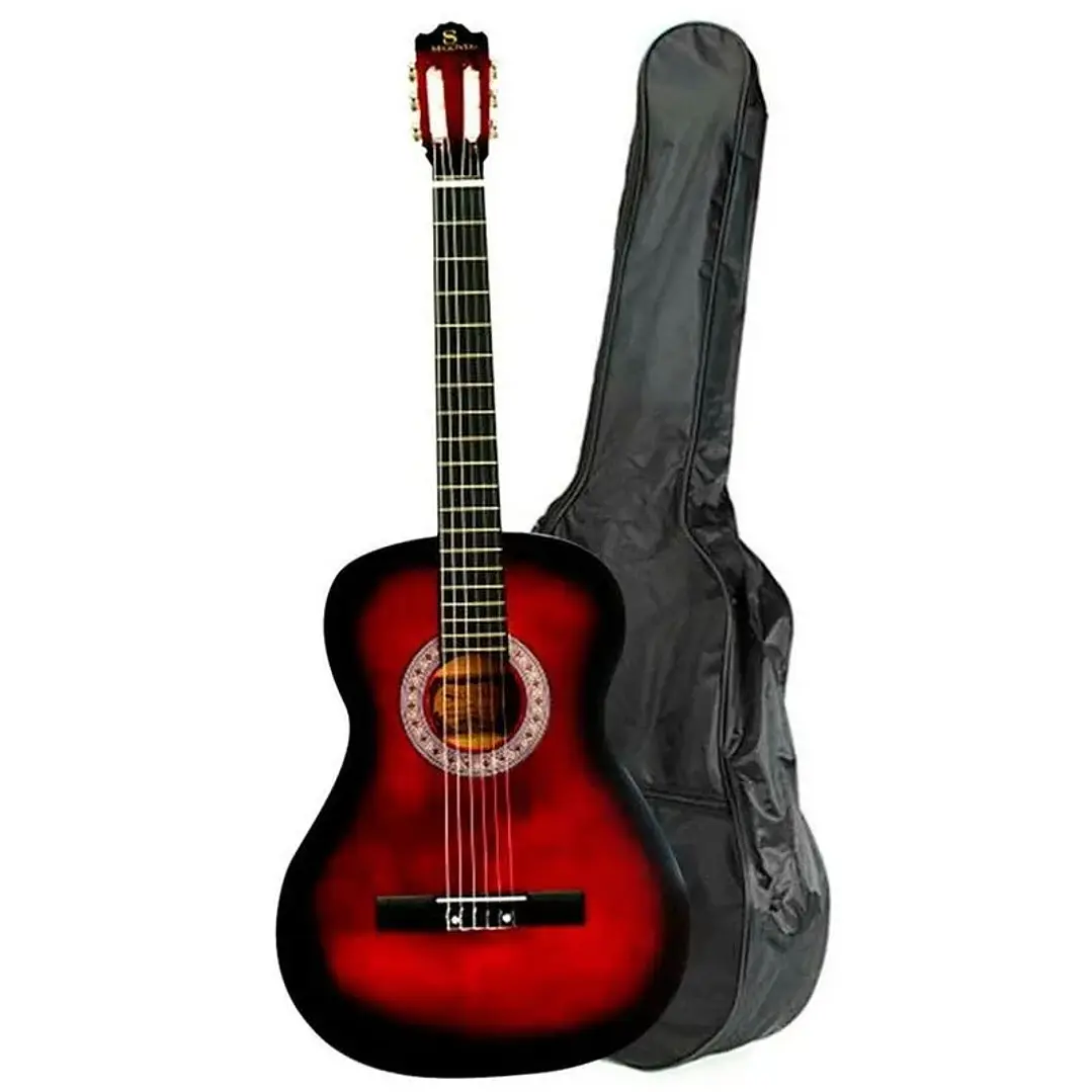 Guitarra Acústica Alaguez Kit Principiante + Funda Atril Púas 1