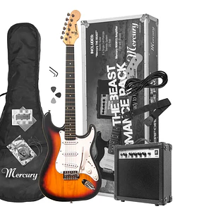 Pack Guitarra Eléctrica Pro Con Amp 10w Color Mercury The Beast