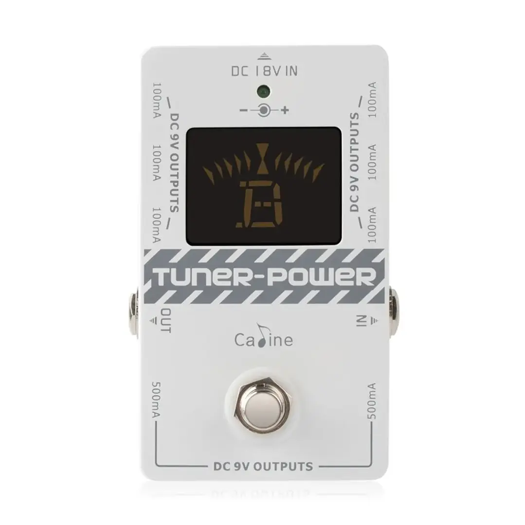 Caline CP-09 Fuente de Pedales y Afinador Tuner 2 en 1 Blanco 1