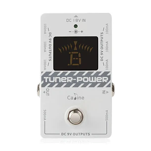 Caline CP-09 Fuente de Pedales y Afinador Tuner 2 en 1 Blanco