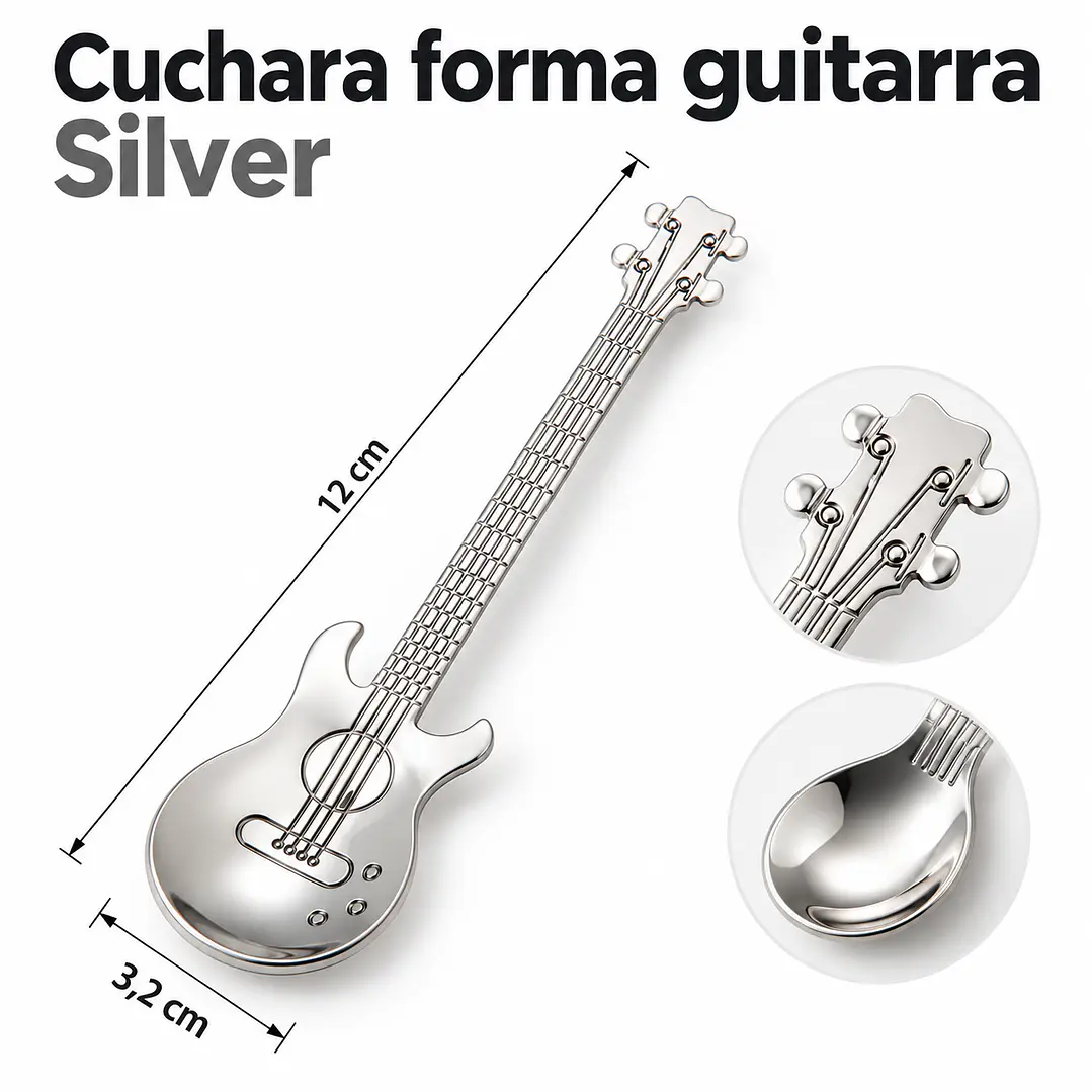 Cuchara forma guitarra Silver 2