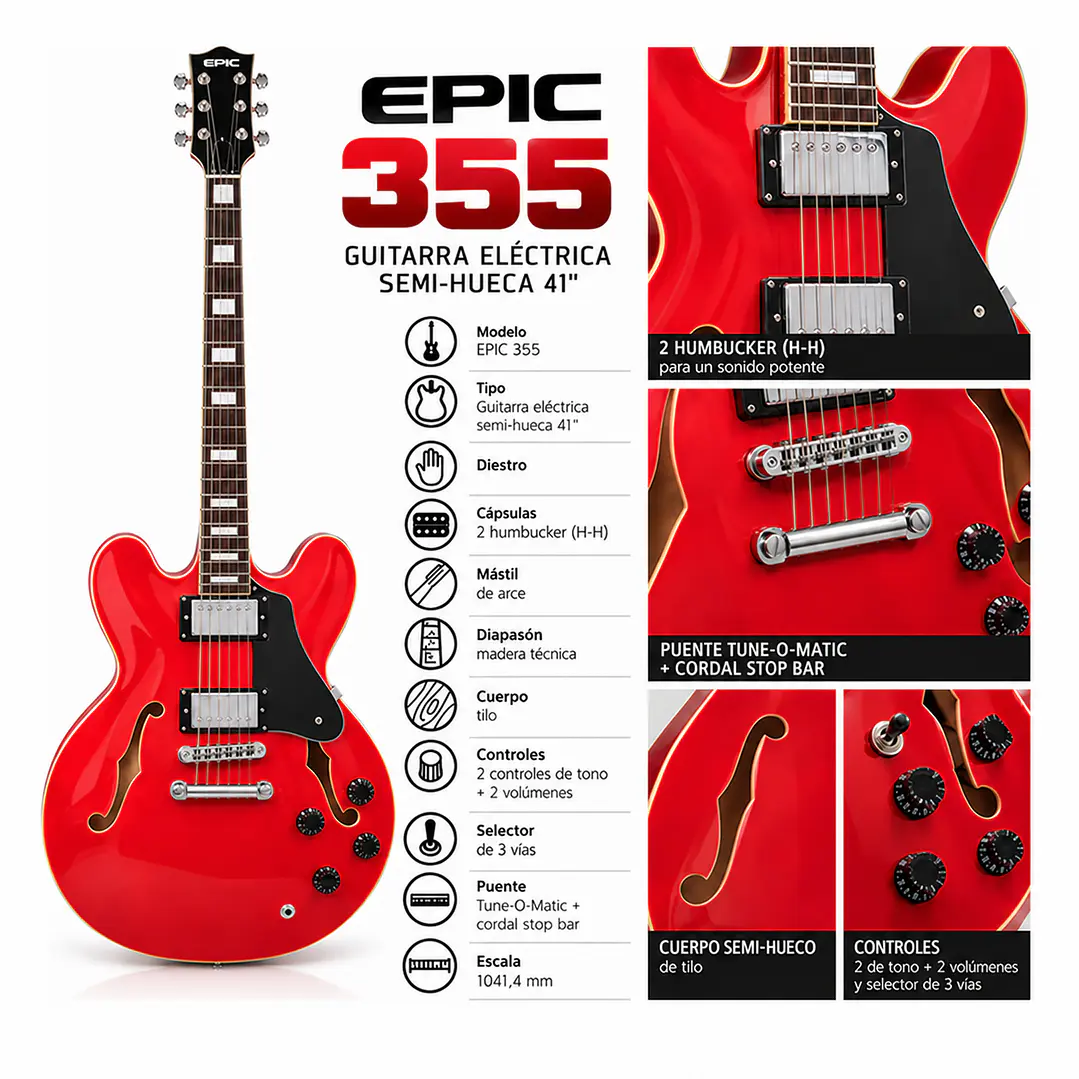 Guitarra Eléctrica Tipo 355 7