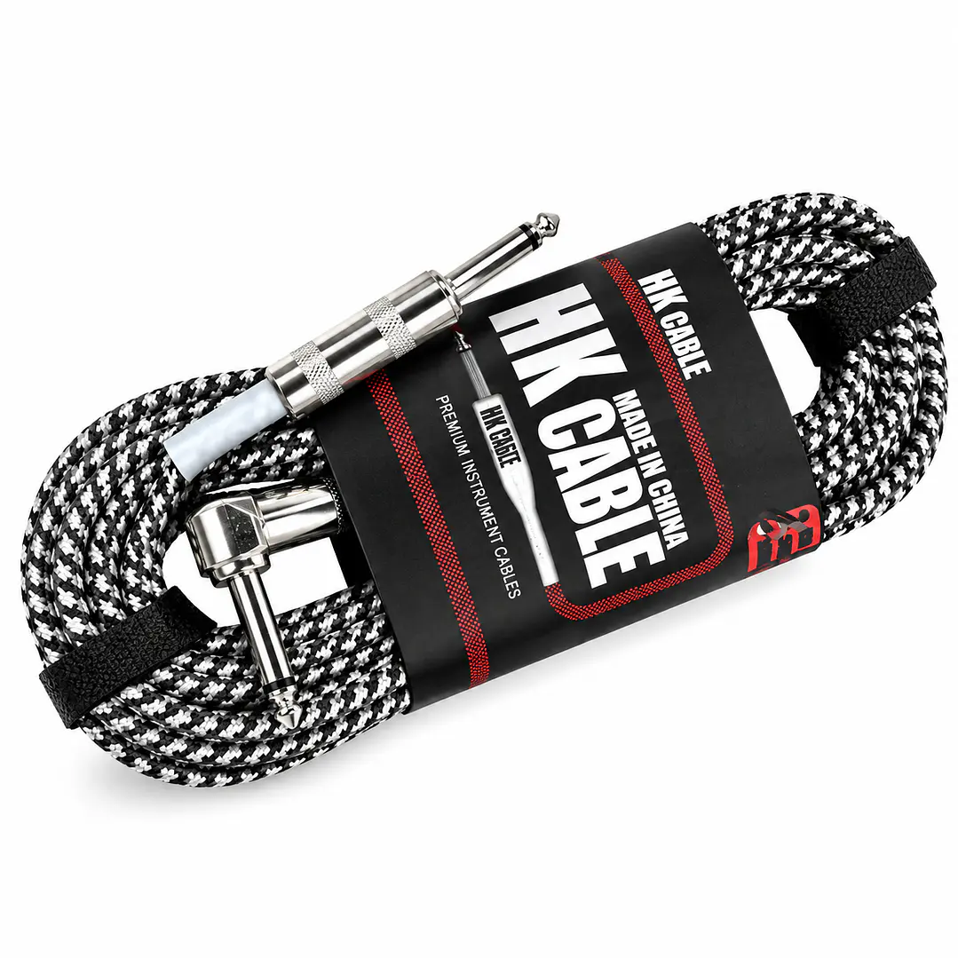 Cable de Instrumento HK Cable 5 Metros Trenzado Jack 6.35 mm Recto y Acodado 1