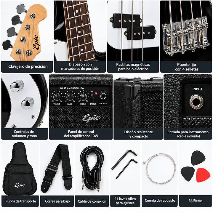  Pack Bajo Eléctrico Epic 6