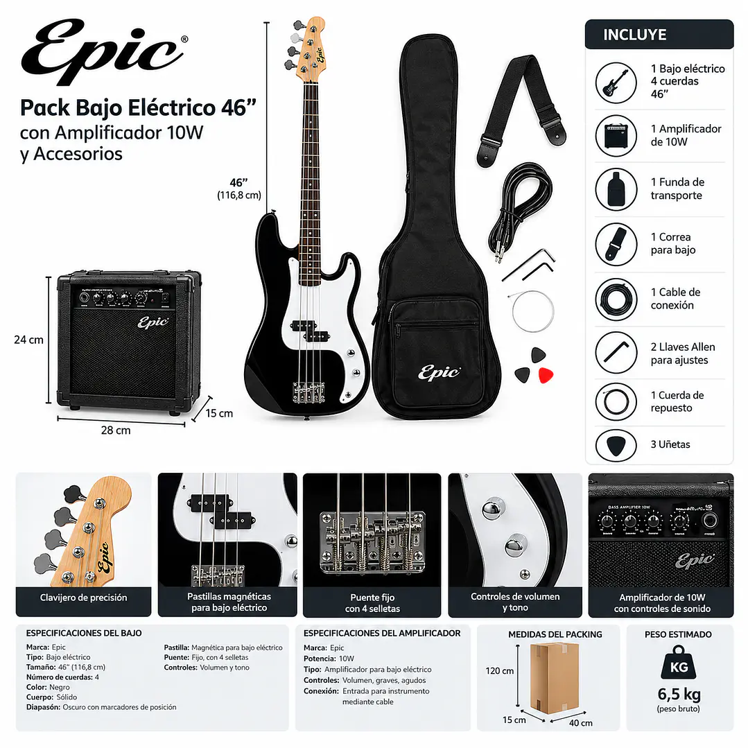  Pack Bajo Eléctrico Epic 7