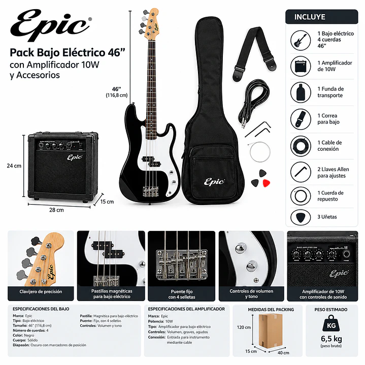  Pack Bajo Eléctrico Epic 7