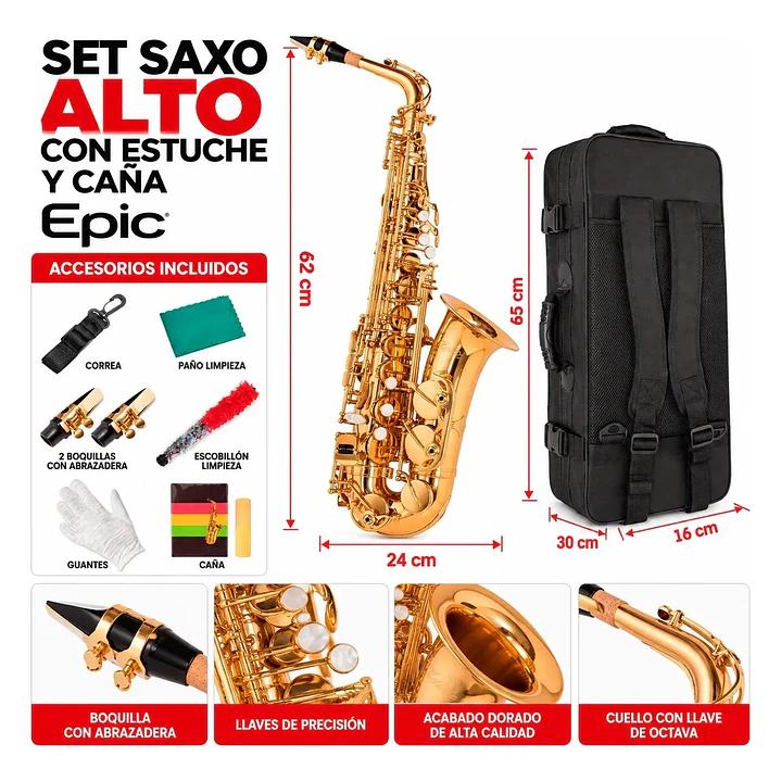 Set Saxo Alto con Estuche y Caña 3