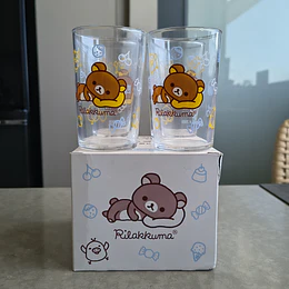 Set de 4 Vasos Rilakkuma de Vidrio con Caja Original