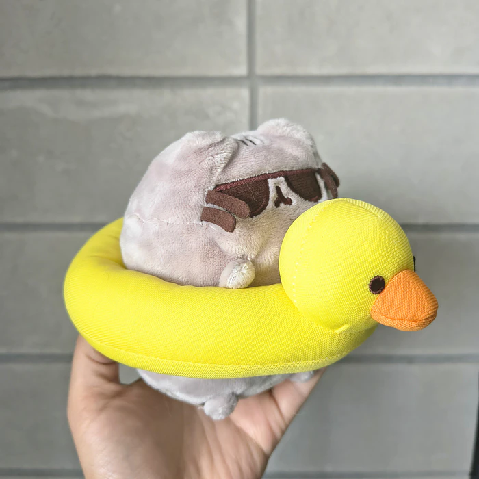 Peluche Pusheen con Lentes y Flotador de Patito 2