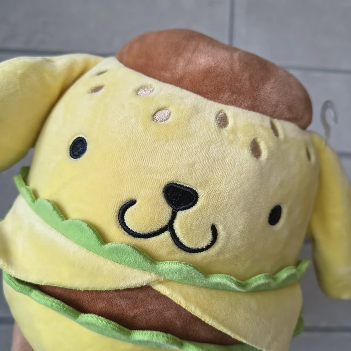 Peluche Pompompurin Squishmallow Hamburguesa Sanrio 20 cm  2
