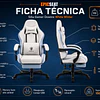Silla Gamer Dowinx White Winter Con Masajeador Lumbar