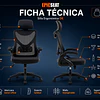 Silla Gamer Dowinx Black Carbon Con Masajeador Lumbar