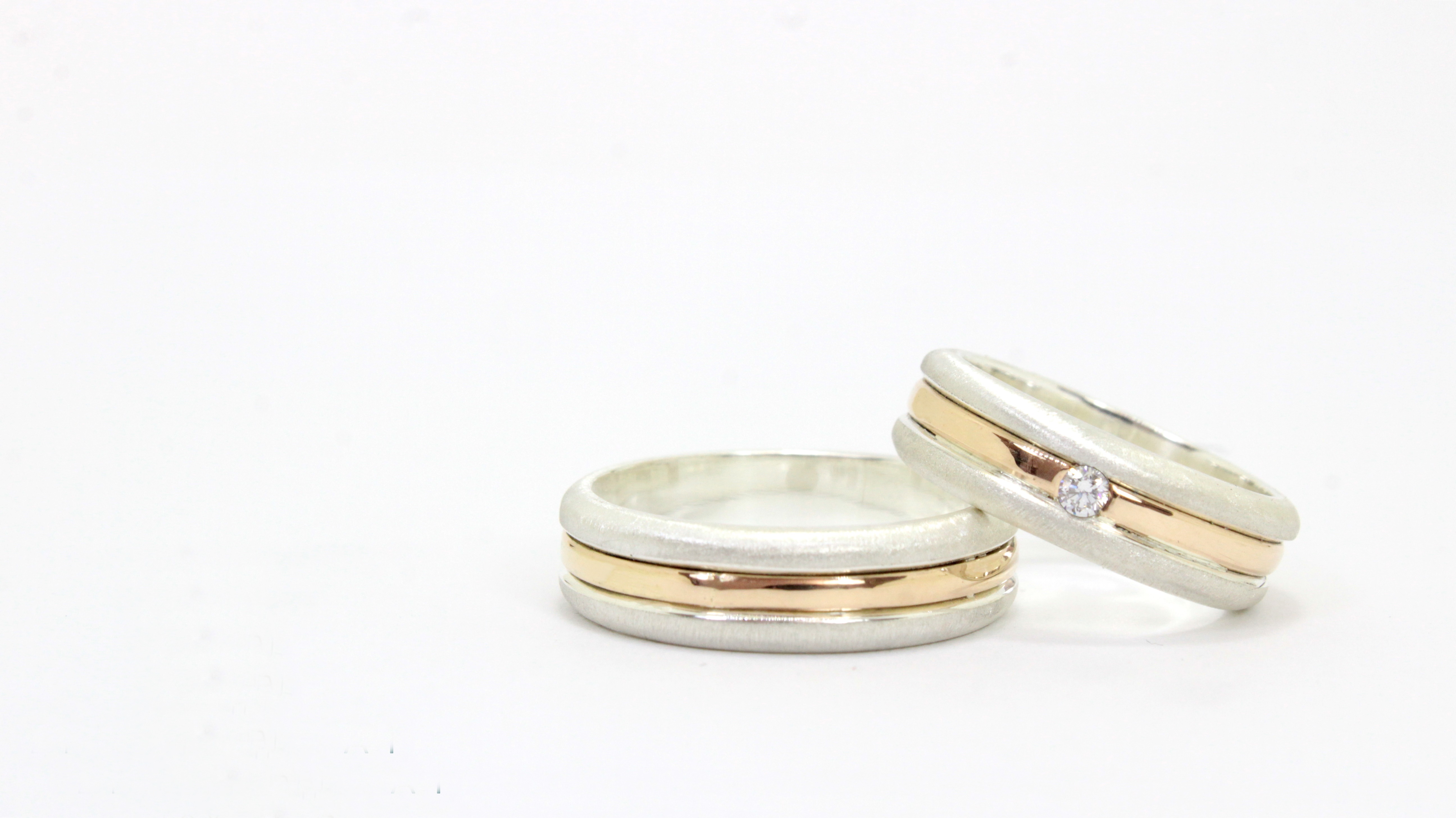 Oro Plata 950 Anillo Alianzas Plata 950 Y Oro