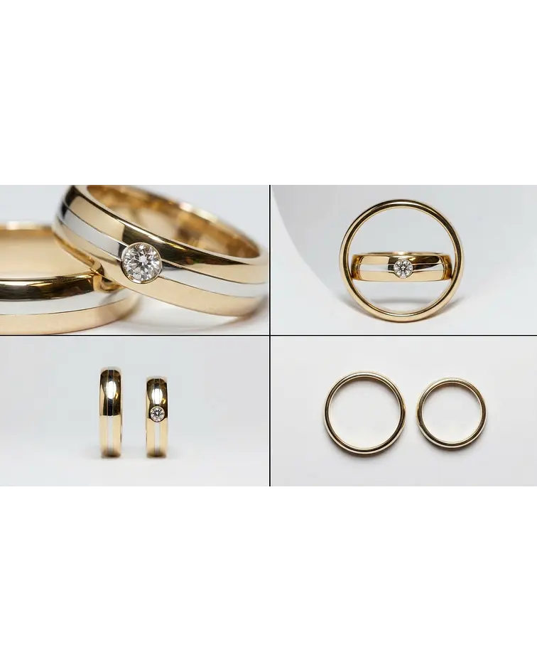 Alianzas en Oro 18k y Plata fina y Cristal Swarovski