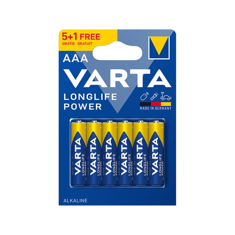 PILHAS ALCALINAS AAA VARTA LONGLIFE 