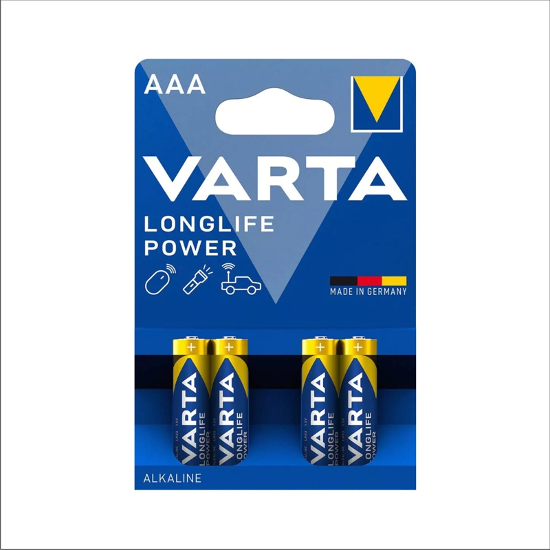 PILHAS ALCALINAS AAA VARTA LONGLIFE 
