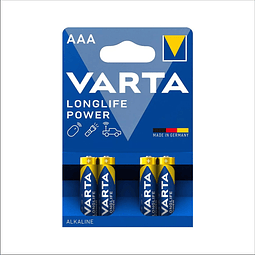 PILHAS ALCALINAS AAA VARTA LONGLIFE 