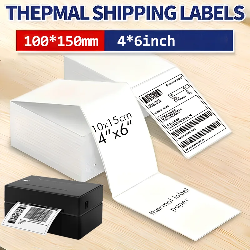 4x6inch Thermal Printer Papers White Labels Sticker 100x150mm For Shipping Labels DHL UPS Express LOGO Barcode For P50/D100/D200