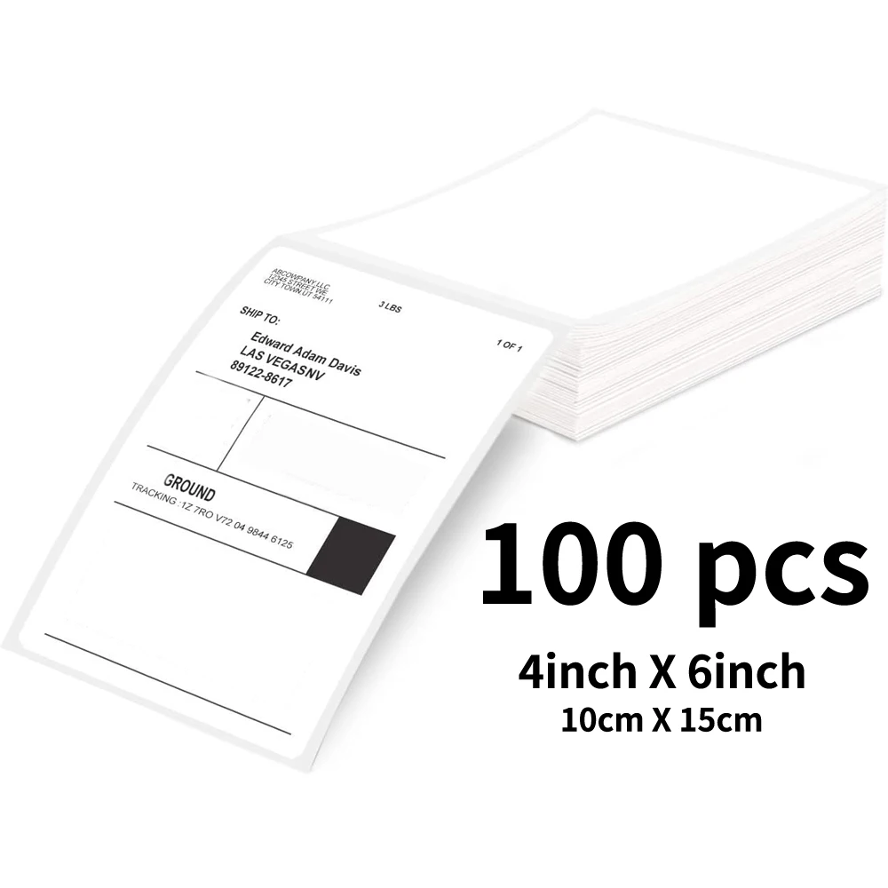 4x6inch Thermal Printer Papers White Labels Sticker 100x150mm For Shipping Labels DHL UPS Express LOGO Barcode For P50/D100/D200