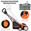 IronMax 13Amp Corded Scarifier 15" Electric Lawn Dethatcher w/50L Collection Bag Orange