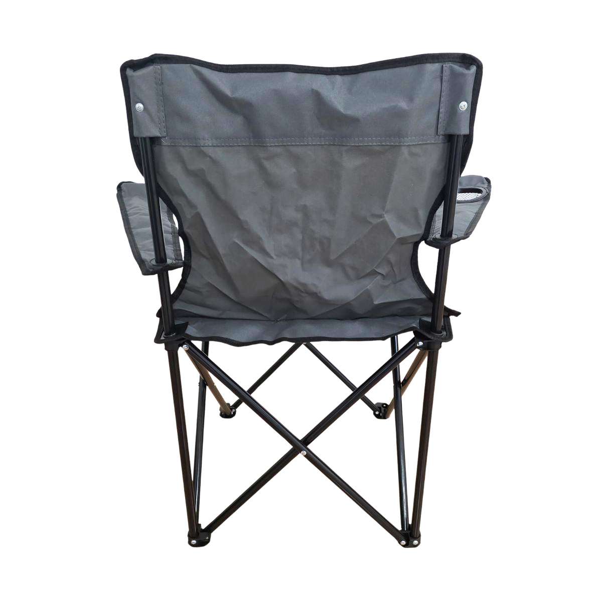 Cadeira de Campismo e Praia Dobrável Almalux com Saco | Cadeira Cinzenta para Exterior com Porta-Copos | Leve, Resistente e Compacta (52X52X85 Cm)