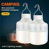 2 Peças Lanterna de Mão para Camping, Lâmpada LED Portátil Recarregável via USB, 3 Modos de Iluminação, Ideal para Pendurar em Tendas, Camping ao Ar Livre, Churrascos e Uso de Emer...